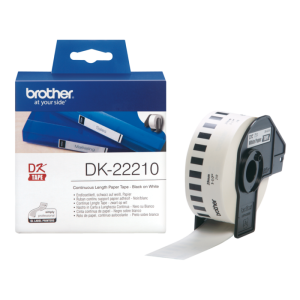 Brother DK-22210 Black on White Tape