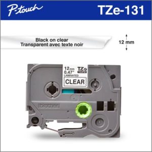 Brother Tape TZE-131 12mm Black on Clear