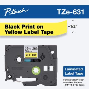 Brother TZE-631 Black on Yellow Tape