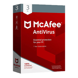 McAfee Antivirus 3 users 1 Year