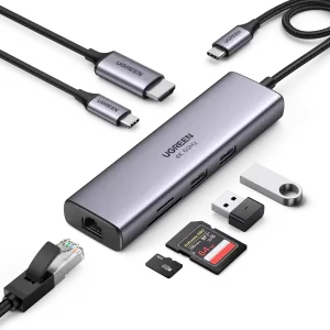 UGREEN CM512 60515 7-in-1 4K HDMI USB C Hub- 2*USB3.0/HDMI/RJ45/SD&TF/100W PD