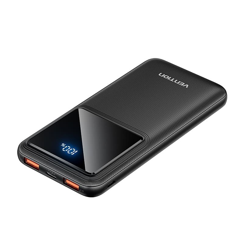 Vention 10000mAh Power Bank (Micro-USB + USB-C + USB-A + USB-A) 22.5W Black LED Display Type Vention 10000mAh Power Bank (Micro-USB + USB-C + USB-A + USB-A) 22.5W Black LED Display Type