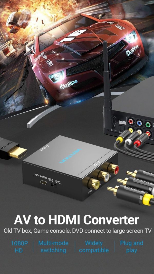 Vention AEFB0 RCA To HDMI Converter (Black Metal Type)