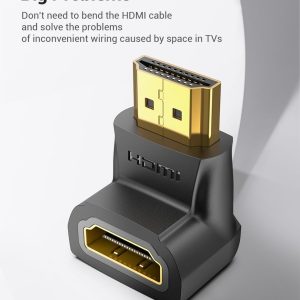 Vention AIOB0 HDMI 90 Degree Male To Female Adapter (Black)