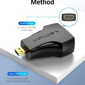 Vention AITB0 Micro HDMI Male To HDMI Female Adapter(Black)
