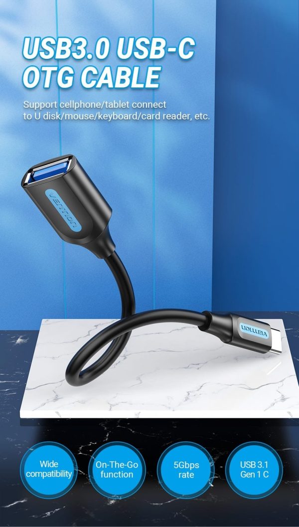 Vention CCVBB USB 3.1(Gen 1) C Male To A Female OTG Cable 0.15M