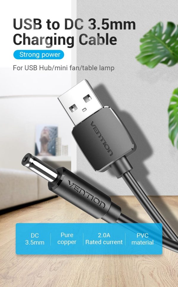 Vention CEXBG USB to 3.5mm Barrel Jack 5V DC Power Cable 1.5Meter