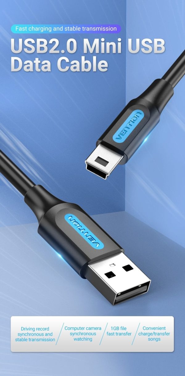 Vention COMBD USB 2.0 A Male to Mini-B Male 0.5 Meter