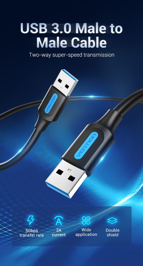 Vention CONBG USB 3.0 A Male To A Male Cable 1.5M (Black)