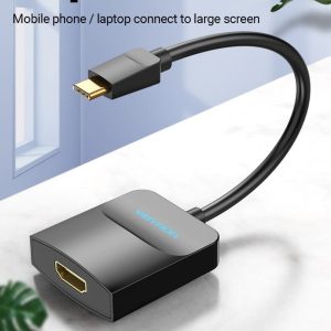 Vention TDCBB Type-C To HDMI Adapter 0.15M Black ABS Type
