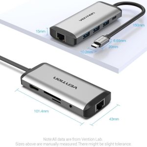 Vention THAHB Multi-function Type-C (9 in 1) to HDMI+USB3.0