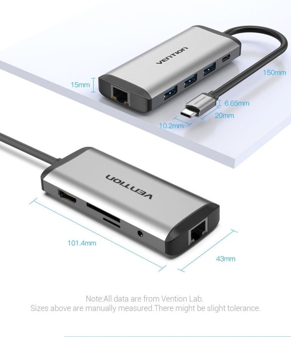 Vention THAHB Multi-function Type-C (9 in 1) to HDMI+USB3.0